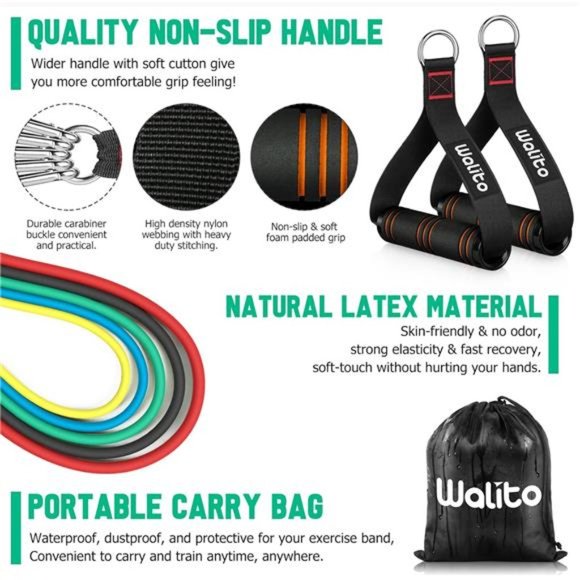 Resistance Bands Set -Exercise Bands with Handles, Door Anchor,Legs Ankle Straps - Picture 3 of 6